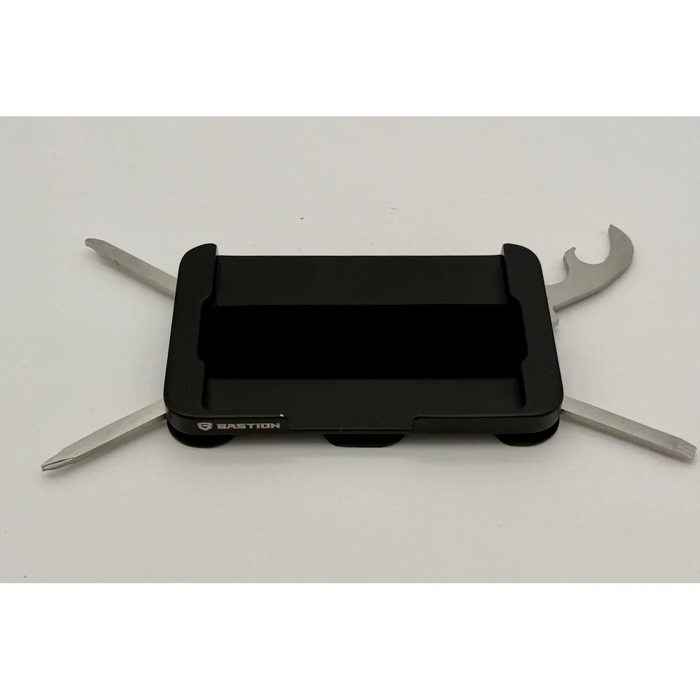 Bastion Multi-Tool Card Holder Wallet Black Metal EDC Minimalist Bottle Opener